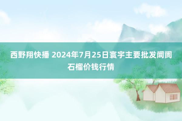 西野翔快播 2024年7月25日寰宇主要批发阛阓石榴价钱行情