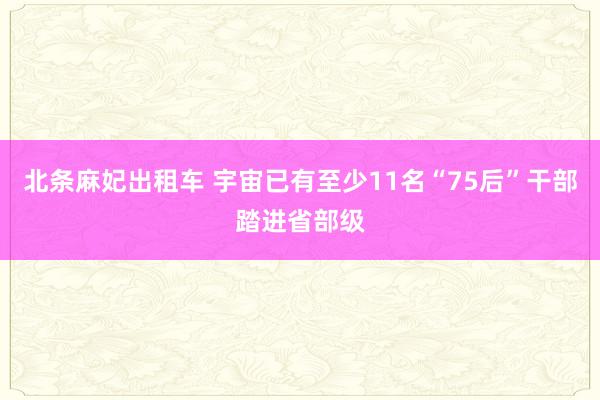 北条麻妃出租车 宇宙已有至少11名“75后”干部踏进省部级