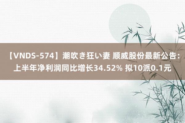 【VNDS-574】潮吹き狂い妻 顺威股份最新公告：上半年净利润同比增长34.52% 拟10派0.1元