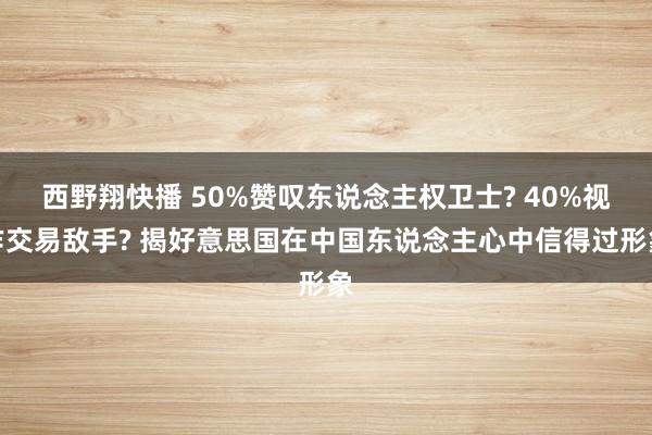 西野翔快播 50%赞叹东说念主权卫士? 40%视作交易敌手? 揭好意思国在中国东说念主心中信得过形象