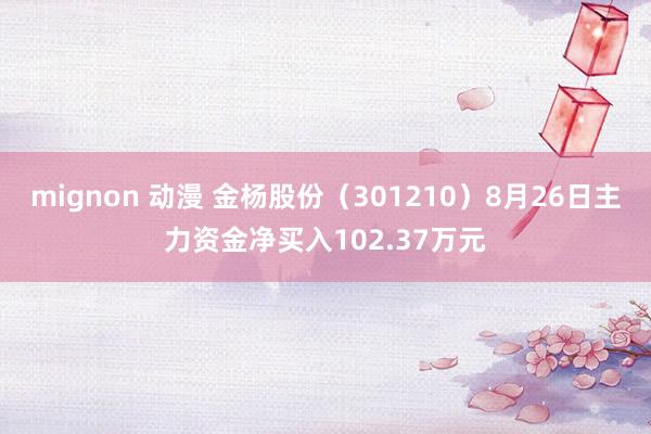 mignon 动漫 金杨股份（301210）8月26日主力资金净买入102.37万元