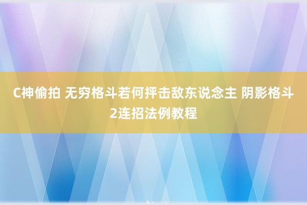 C神偷拍 无穷格斗若何抨击敌东说念主 阴影格斗2连招法例教程